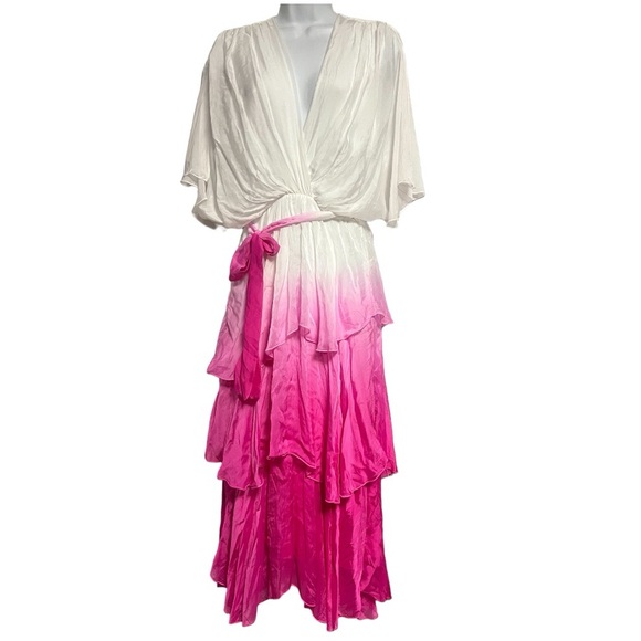 Spring Dresses & Skirts - New Silk Italy dress Spring Ombré pink Dye Size S / M boutique